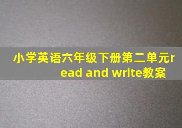 小学英语六年级下册第二单元read and write教案